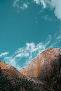 View of mountain against cloudy sky