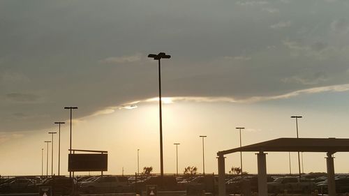 Low angle view of street light against sky