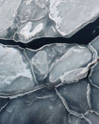 Full frame shot of frozen water
