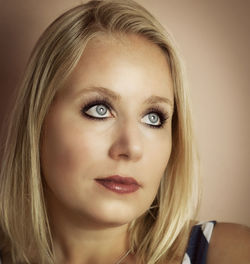 Close-up portrait of a beautiful young woman