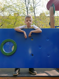Portrait of kids playing in playground