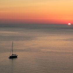 Boat sailing in sea