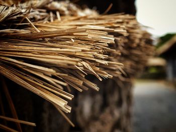 Close-up of stack of wood