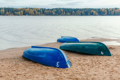 Blue sea shore in winter