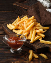 Close-up of food on table