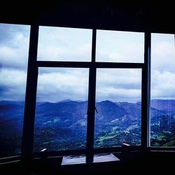 View of landscape through window