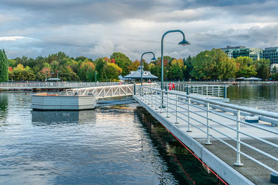 Bridge over river against sky