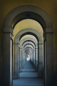 Corridor of arches in firenze, italy