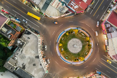 High angle view of city street