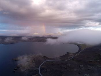 Aerial view of landscape against sky