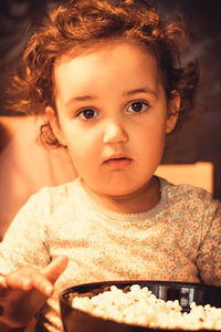 Close-up portrait of cute girl