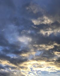 Low angle view of clouds in sky