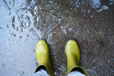 Low section of woman standing on ground