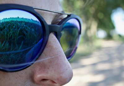 Close-up of woman wearing sunglasses