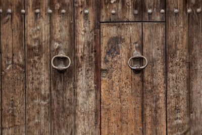 Full frame shot of old wooden door