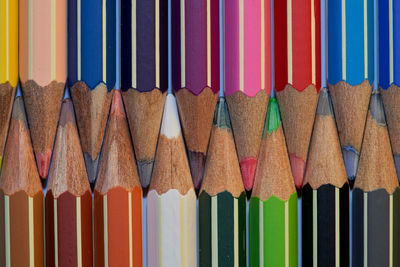 Close-up of multi colored pencils