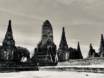 Panoramic view of temple against building