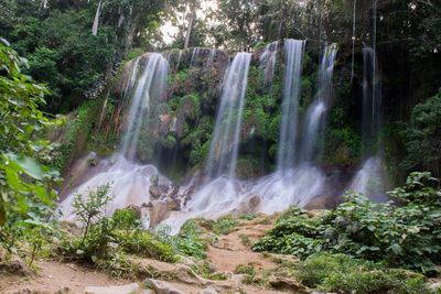Scenic view of waterfall