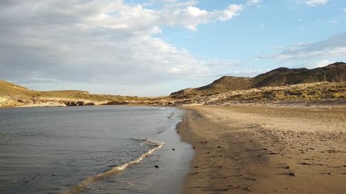 Scenic view of beach against sky