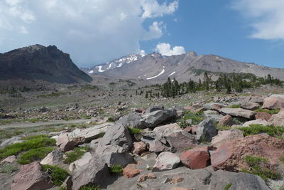 Scenic view of mountains against sky