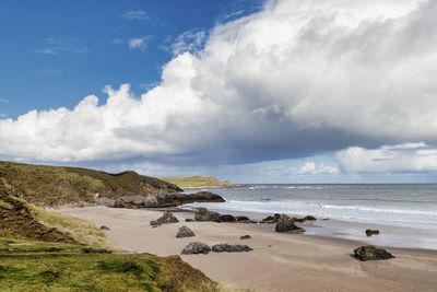 Scenic view of beach against sky