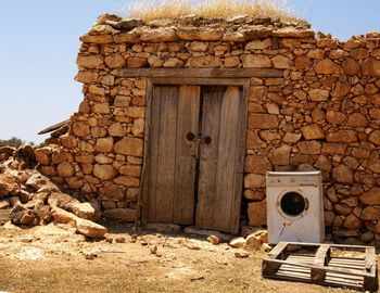 Stone wall of old building