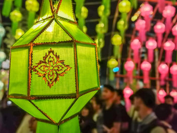 Close-up of christmas decoration hanging