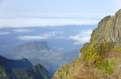 Aerial view of mountain range