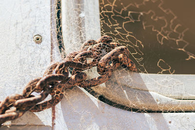 Close-up of rusty chain