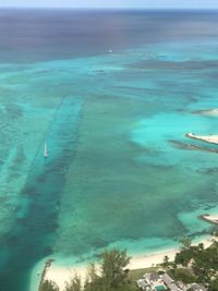 High angle view of sea against sky