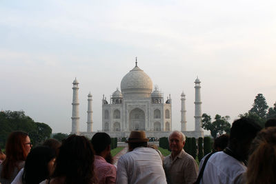 Group of people in front of building