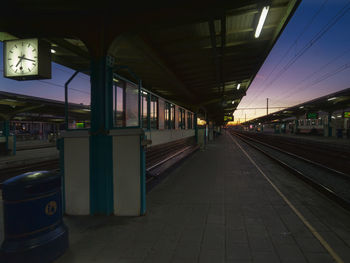 Train on railroad station platform