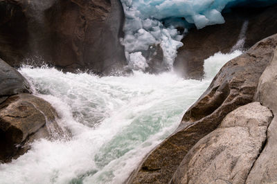 Scenic view of waterfall