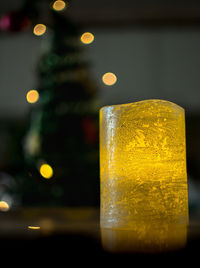 Close-up of illuminated christmas lights