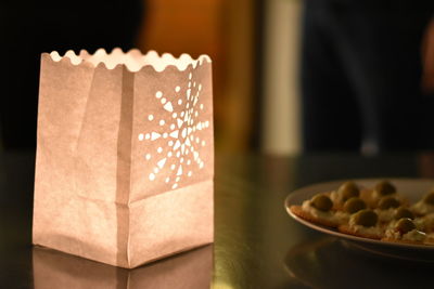 Close-up of bread on table