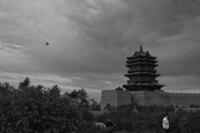 Low angle view of historical building against sky