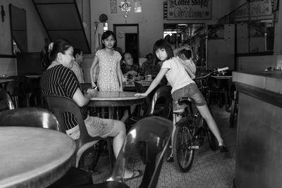 People sitting in restaurant