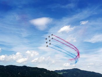 Low angle view of kite flying in sky