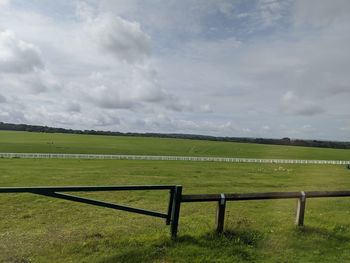 Scenic view of field against sky