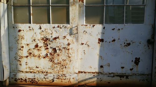 Close-up of rusty window