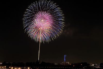 Low angle view of firework display