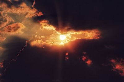 Low angle view of sky at sunset