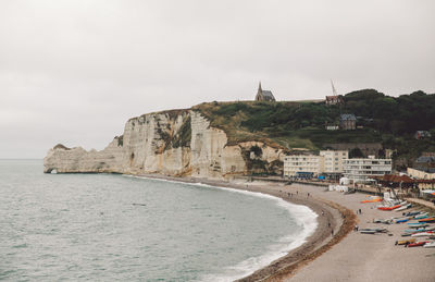 Scenic view of beach against sky