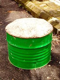 High angle view of water in container