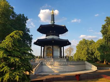 View of temple building against sky