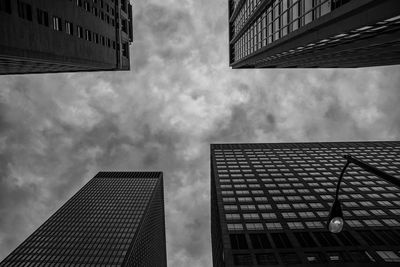 Low angle view of skyscrapers against sky