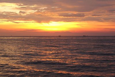 Scenic view of sea during sunset