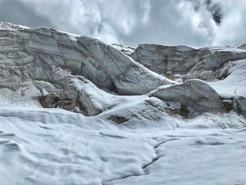 Scenic view of frozen landscape against sky