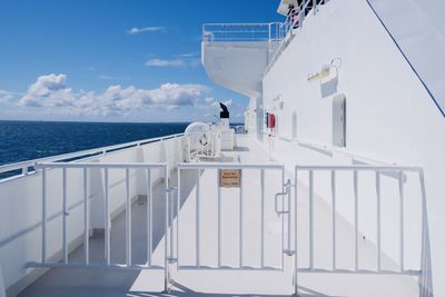 Scenic view of sea against sky on ferry