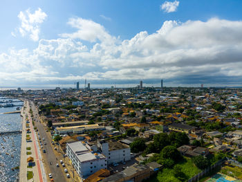 Aerial view of the city of santarèm in the state of parà in brazil